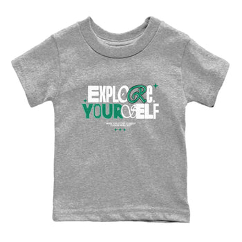 4s Oxidized Green shirts to match jordans Explore Yourself sneaker match tees Air Jordan 4 Oxidized Green SNRT Sneaker Tees streetwear brand Baby and Youth Heather Grey 2 cotton tee