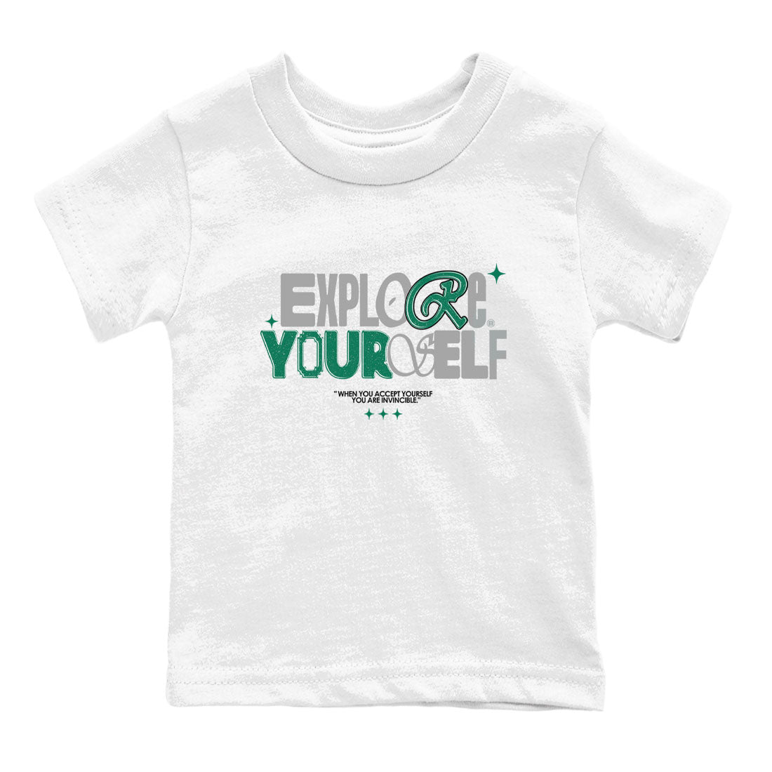 4s Oxidized Green shirts to match jordans Explore Yourself sneaker match tees Air Jordan 4 Oxidized Green SNRT Sneaker Tees streetwear brand Baby and Youth White 2 cotton tee