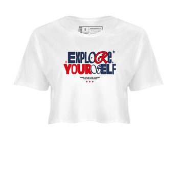 6s White And Midnight Navy shirts to match jordans Explore Yourself sneaker match tees Air Jordan 6 White And Midnight Navy SNRT Sneaker Tees streetwear brand White 2 crop tee