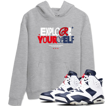 6s White And Midnight Navy shirts to match jordans Explore Yourself sneaker match tees Air Jordan 6 White And Midnight Navy SNRT Sneaker Tees streetwear brand Heather Grey 1 unisex cotton tee