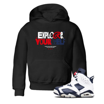 6s White And Midnight Navy shirts to match jordans Explore Yourself sneaker match tees Air Jordan 6 White And Midnight Navy SNRT Sneaker Tees streetwear brand Baby and Youth Black 1 cotton tee