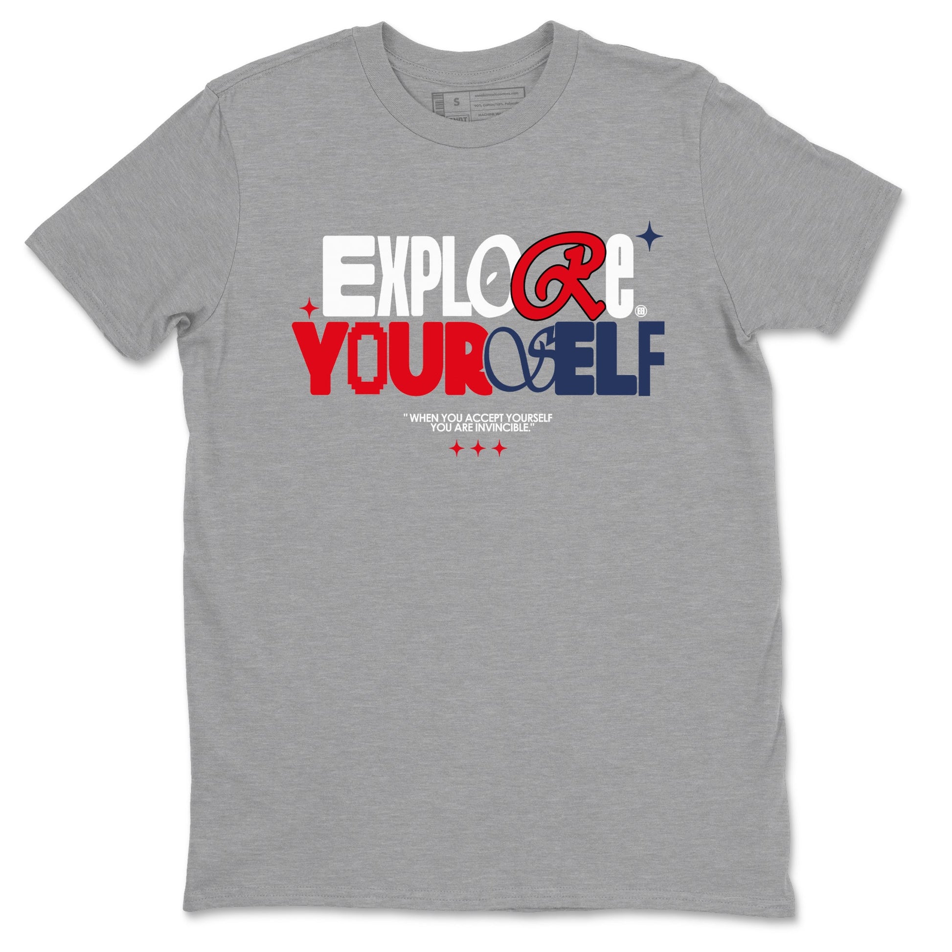6s White And Midnight Navy shirts to match jordans Explore Yourself sneaker match tees Air Jordan 6 White And Midnight Navy SNRT Sneaker Tees streetwear brand Heather Grey 2 unisex cotton tee