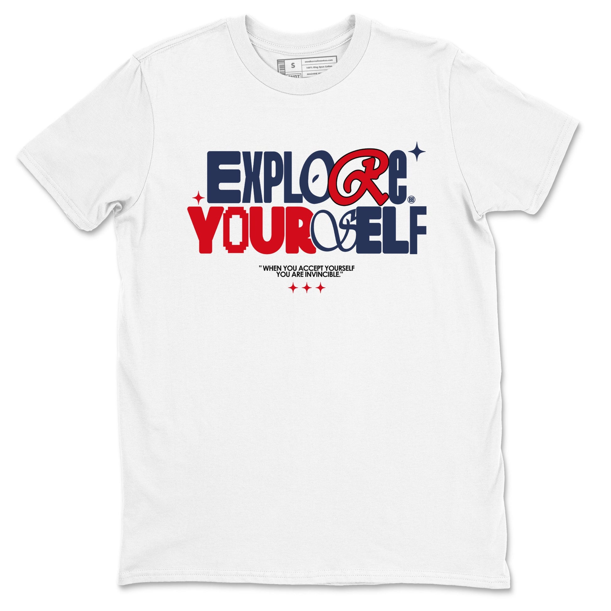 6s White And Midnight Navy shirts to match jordans Explore Yourself sneaker match tees Air Jordan 6 White And Midnight Navy SNRT Sneaker Tees streetwear brand White 2 unisex cotton tee