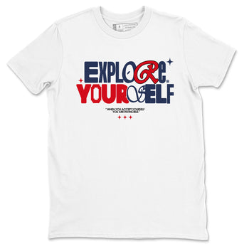 6s White And Midnight Navy shirts to match jordans Explore Yourself sneaker match tees Air Jordan 6 White And Midnight Navy SNRT Sneaker Tees streetwear brand White 2 unisex cotton tee