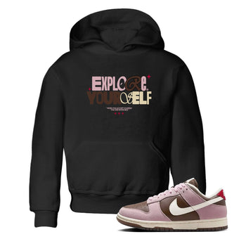 Dunk Cacao Wow And Pink Foam shirts to match jordans Explore Yourself sneaker match tees Dunk Cacao Wow And Pink Foam SNRT Sneaker Tees streetwear brand Baby and Youth Black 1 cotton tee