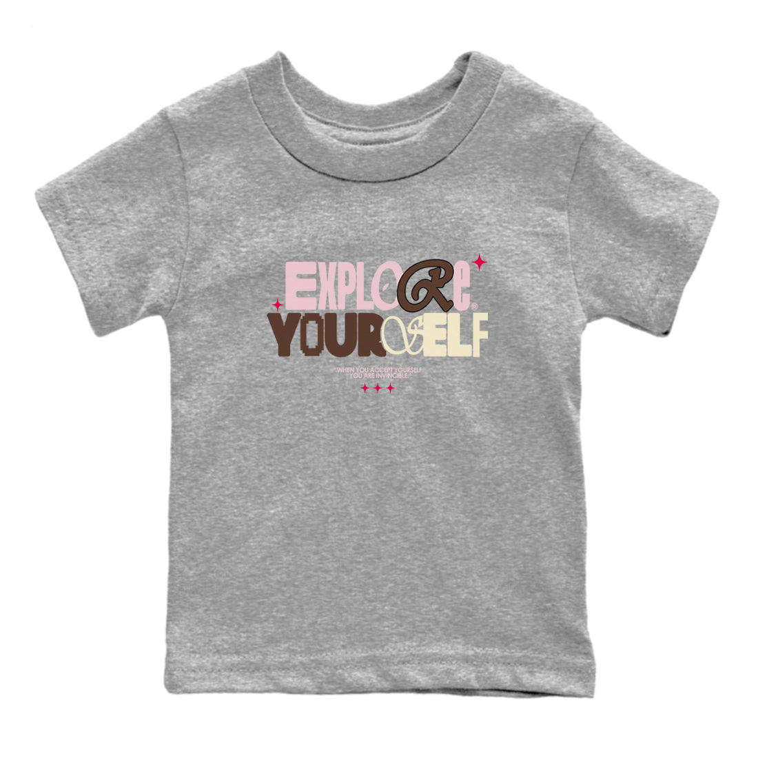 Dunk Cacao Wow And Pink Foam shirts to match jordans Explore Yourself sneaker match tees Dunk Cacao Wow And Pink Foam SNRT Sneaker Tees streetwear brand Baby and Youth Heather Grey 2 cotton tee