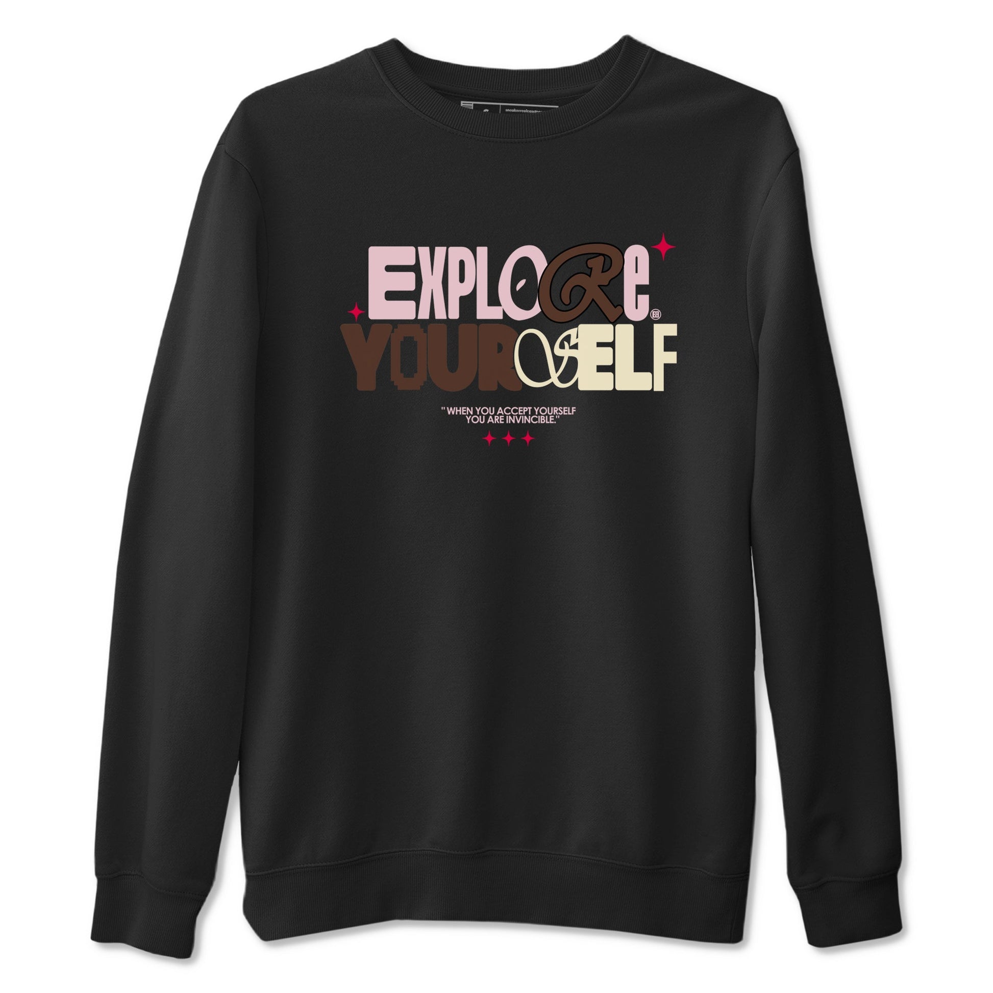 Dunk Cacao Wow And Pink Foam shirts to match jordans Explore Yourself sneaker match tees Dunk Cacao Wow And Pink Foam SNRT Sneaker Tees streetwear brand Black 2 unisex cotton tee