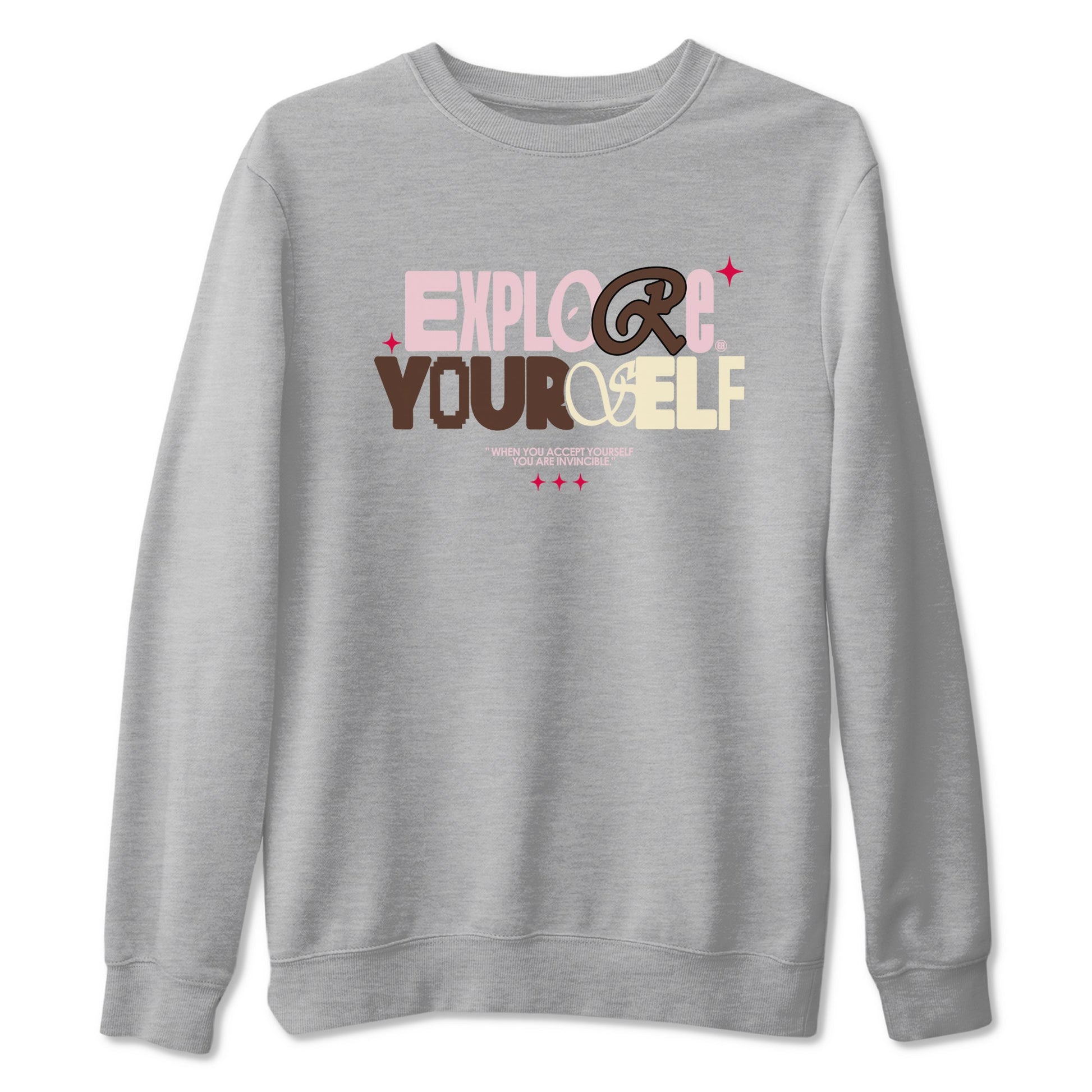 Dunk Cacao Wow And Pink Foam shirts to match jordans Explore Yourself sneaker match tees Dunk Cacao Wow And Pink Foam SNRT Sneaker Tees streetwear brand Heather Grey 2 unisex cotton tee