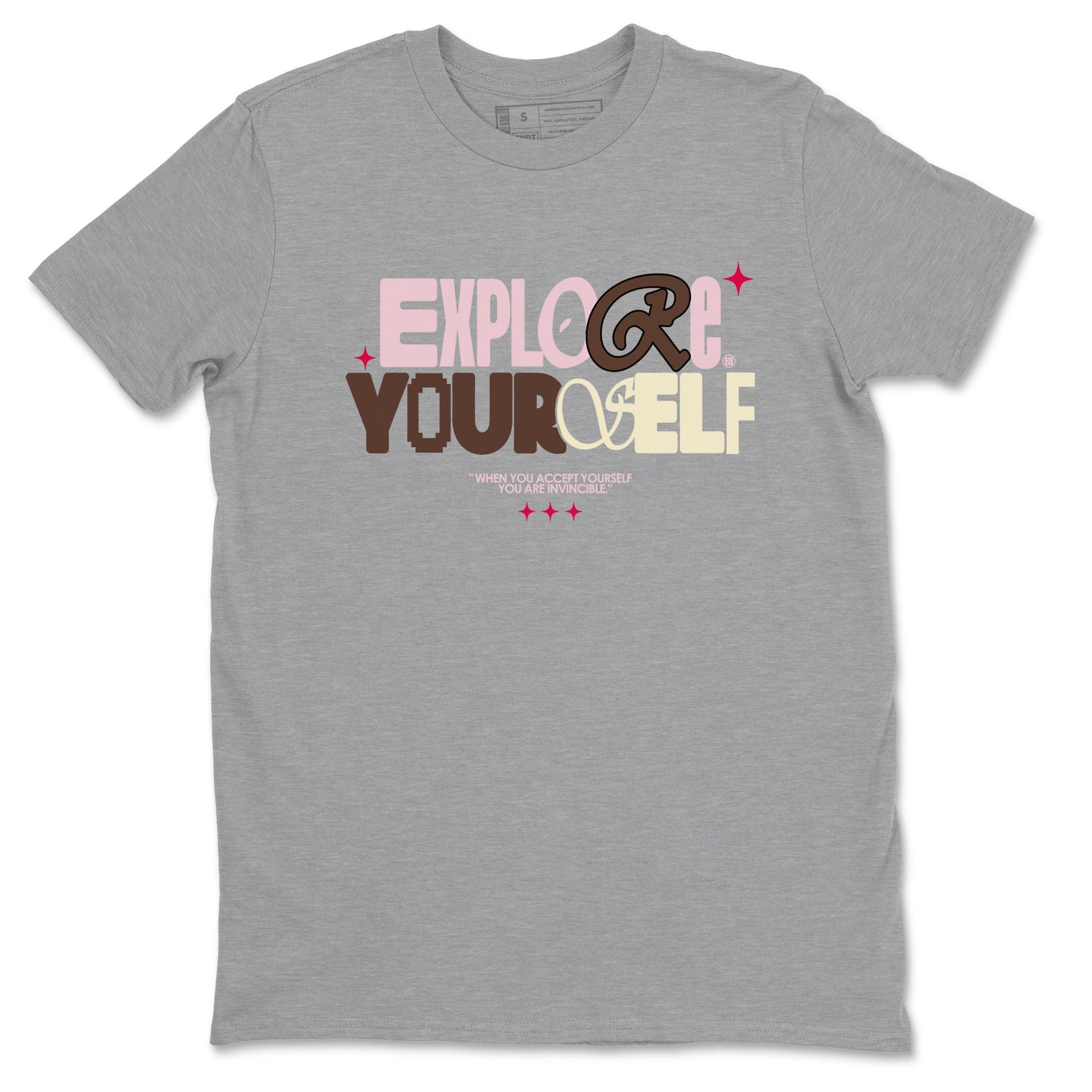 Dunk Cacao Wow And Pink Foam shirts to match jordans Explore Yourself sneaker match tees Dunk Cacao Wow And Pink Foam SNRT Sneaker Tees streetwear brand Heather Grey 2 unisex cotton tee