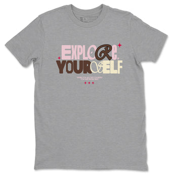 Dunk Cacao Wow And Pink Foam shirts to match jordans Explore Yourself sneaker match tees Dunk Cacao Wow And Pink Foam SNRT Sneaker Tees streetwear brand Heather Grey 2 unisex cotton tee