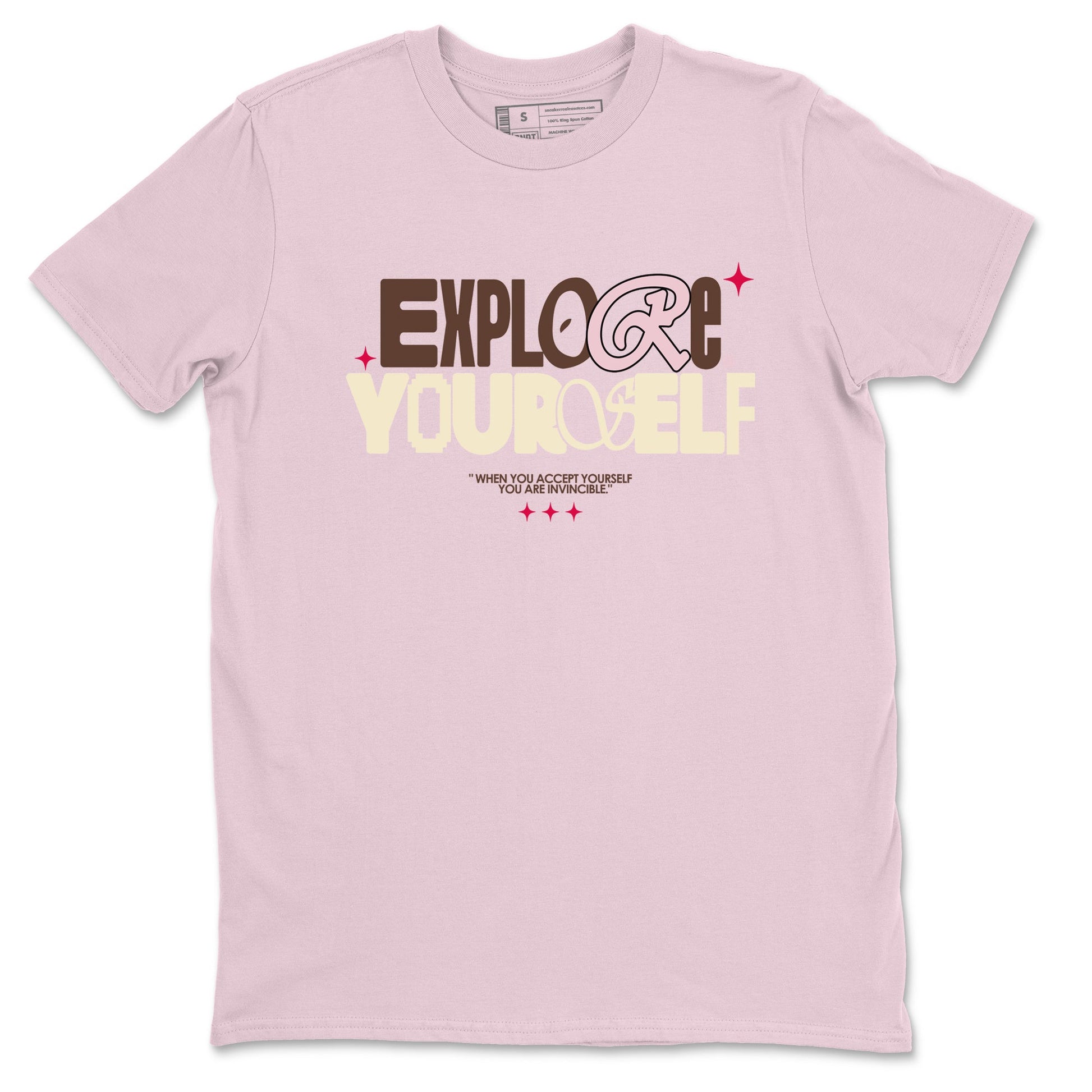 Dunk Cacao Wow And Pink Foam shirts to match jordans Explore Yourself sneaker match tees Dunk Cacao Wow And Pink Foam SNRT Sneaker Tees streetwear brand Purple 2 unisex cotton tee