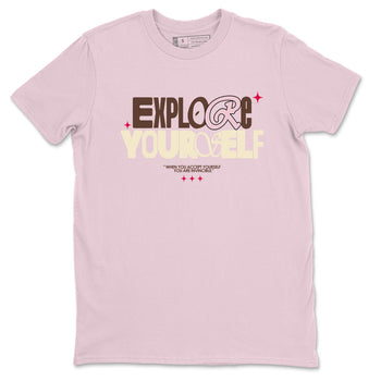 Dunk Cacao Wow And Pink Foam shirts to match jordans Explore Yourself sneaker match tees Dunk Cacao Wow And Pink Foam SNRT Sneaker Tees streetwear brand Purple 2 unisex cotton tee