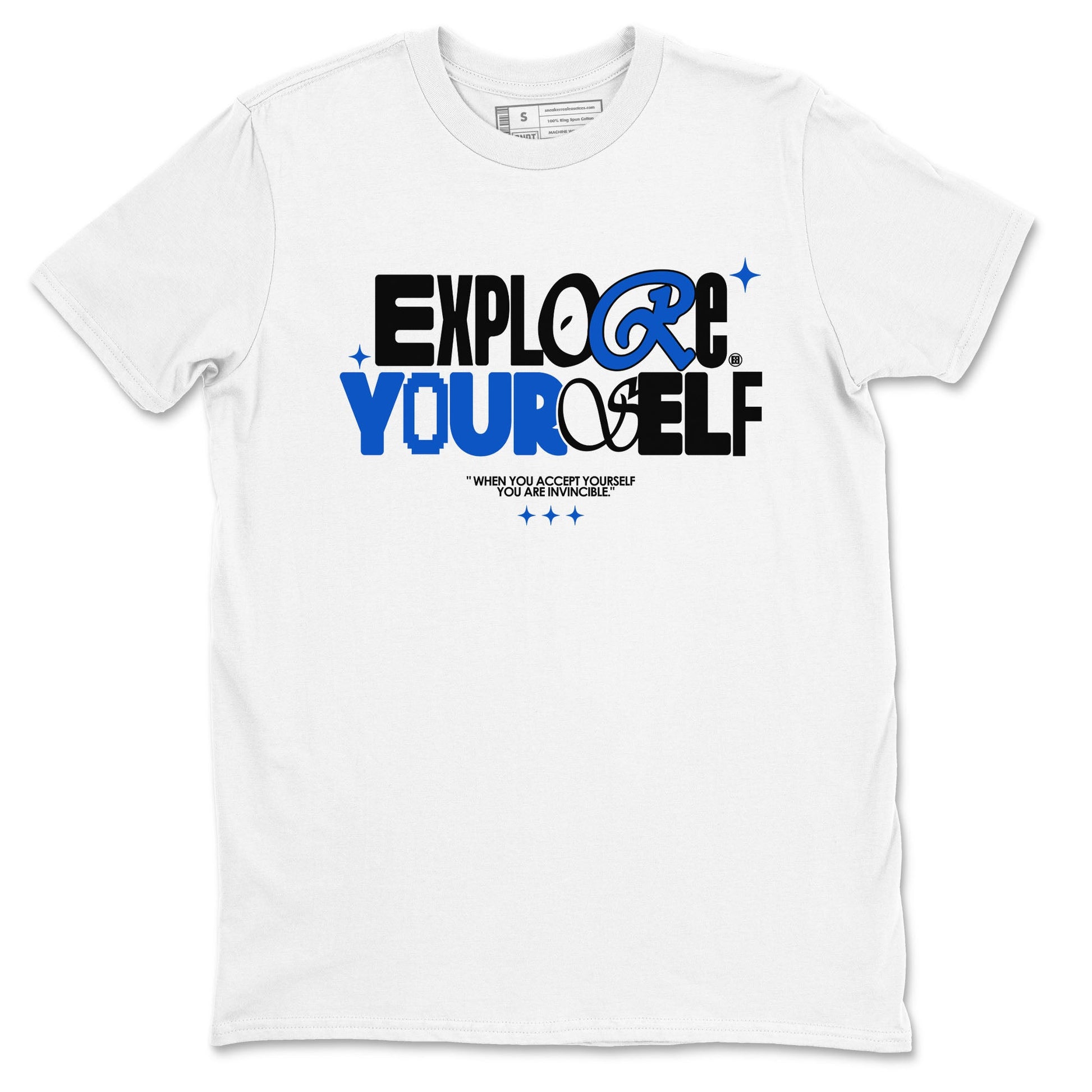 Yeezy Slide Azure shirts to match jordans Explore Yourself sneaker match tees Yeezy Slide Azure SNRT Sneaker Tees streetwear brand White 2 unisex cotton tee