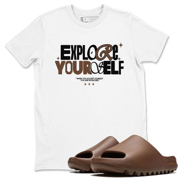 Yeezy Slide Flax shirts to match jordans Explore Yourself sneaker match tees Yeezy Slide Flax SNRT Sneaker Tees streetwear brand White 1 unisex cotton tee