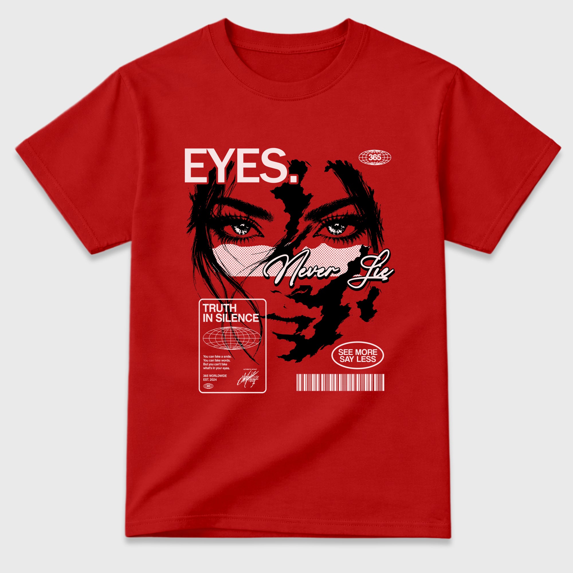 Eyes Never Lie Graphic T-Shirt featuring original streetwear artwork designed to match the Air Jordan 1 Nails and Grails. Red 2 Graphic T-Shirt.