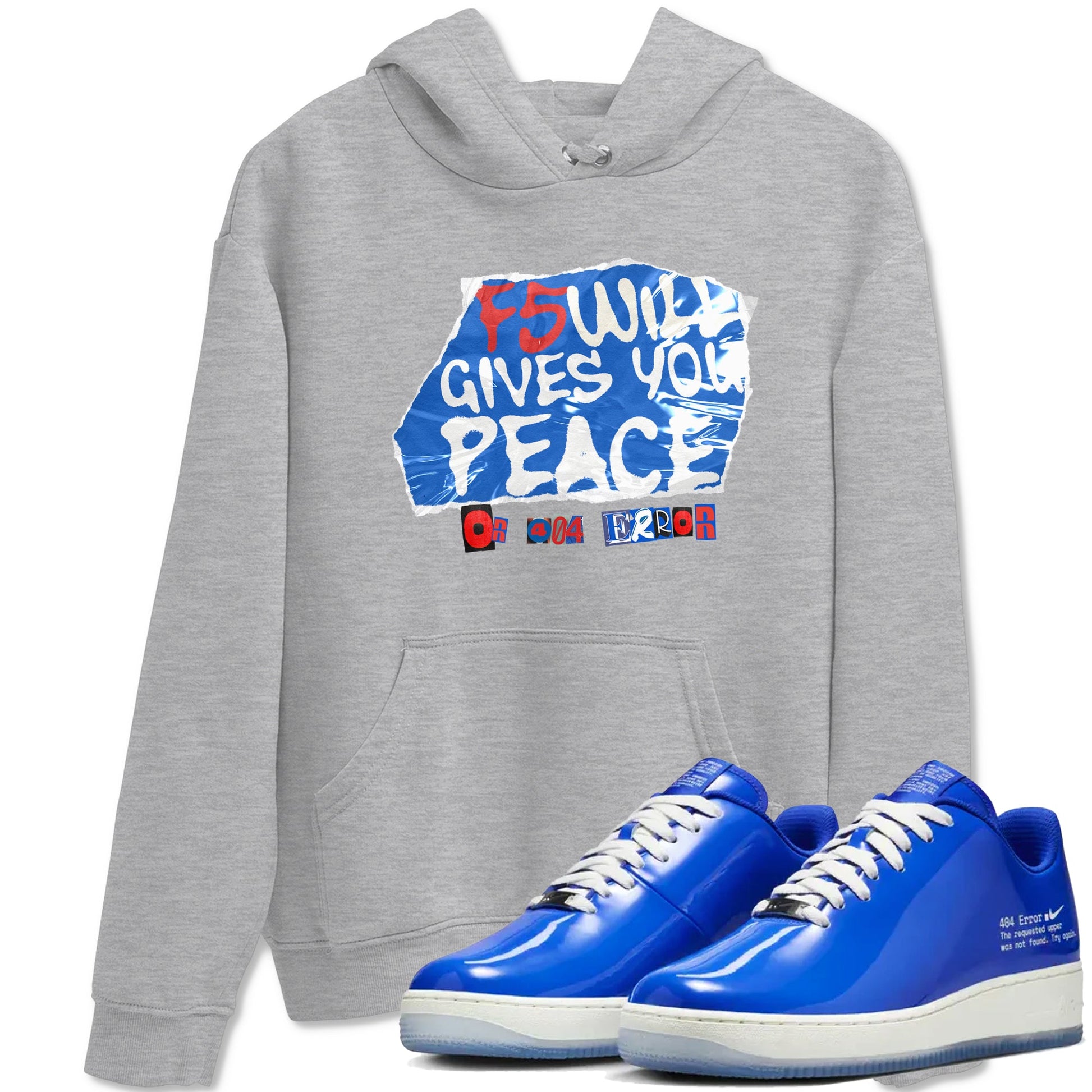 Air Force 1 404 Error shirt to match jordans F5 Will Gives You Peace sneaker tees Air Force 1 404 Error SNRT Sneaker Release Tees unisex cotton Heather Grey 1 crew neck shirt