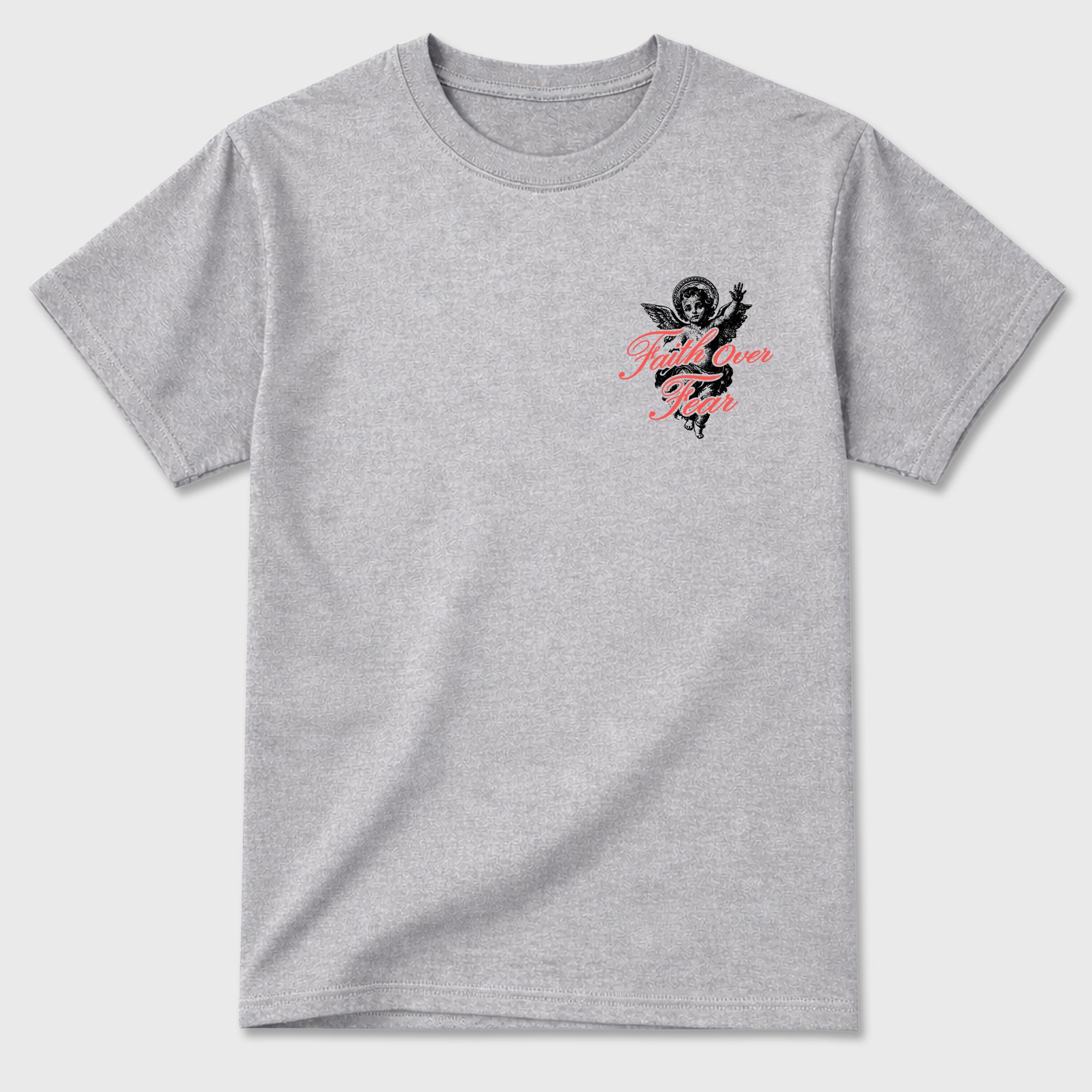 Faith Over Fear sneaker match t-shirt styled to complete your fit with the Air Max 90 Infrared sneakers, double side graphic tee.