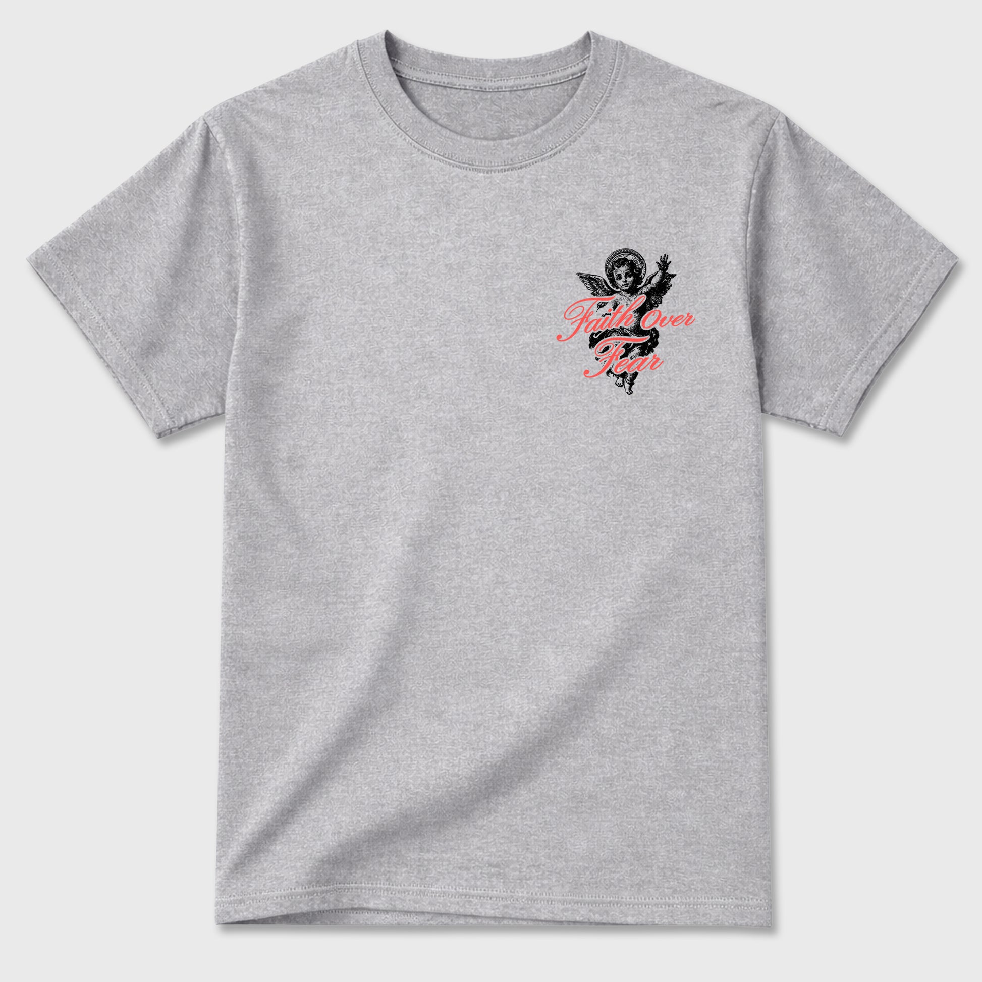 Faith Over Fear sneaker match t-shirt styled to complete your fit with the Air Max 90 Infrared sneakers, double side graphic tee.