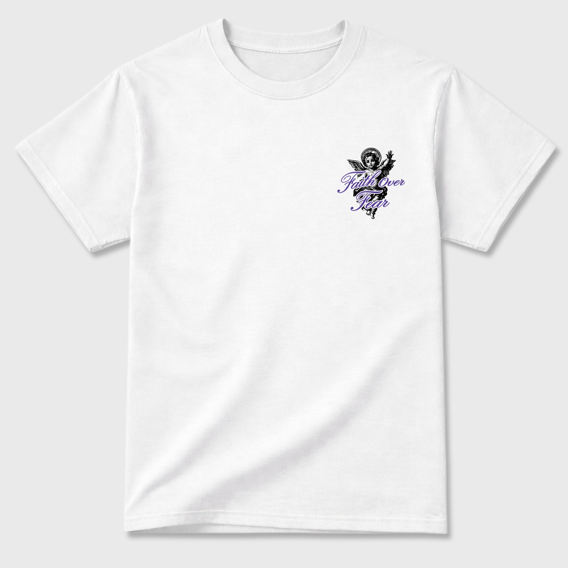 Faith Over Fear sneaker match t-shirt styled to complete your fit with the sneakers, shown in White.