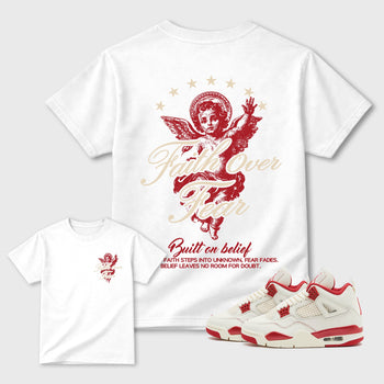 Faith Over Fear sneaker match t-shirt styled to complete your fit with the sneakers, shown in White.