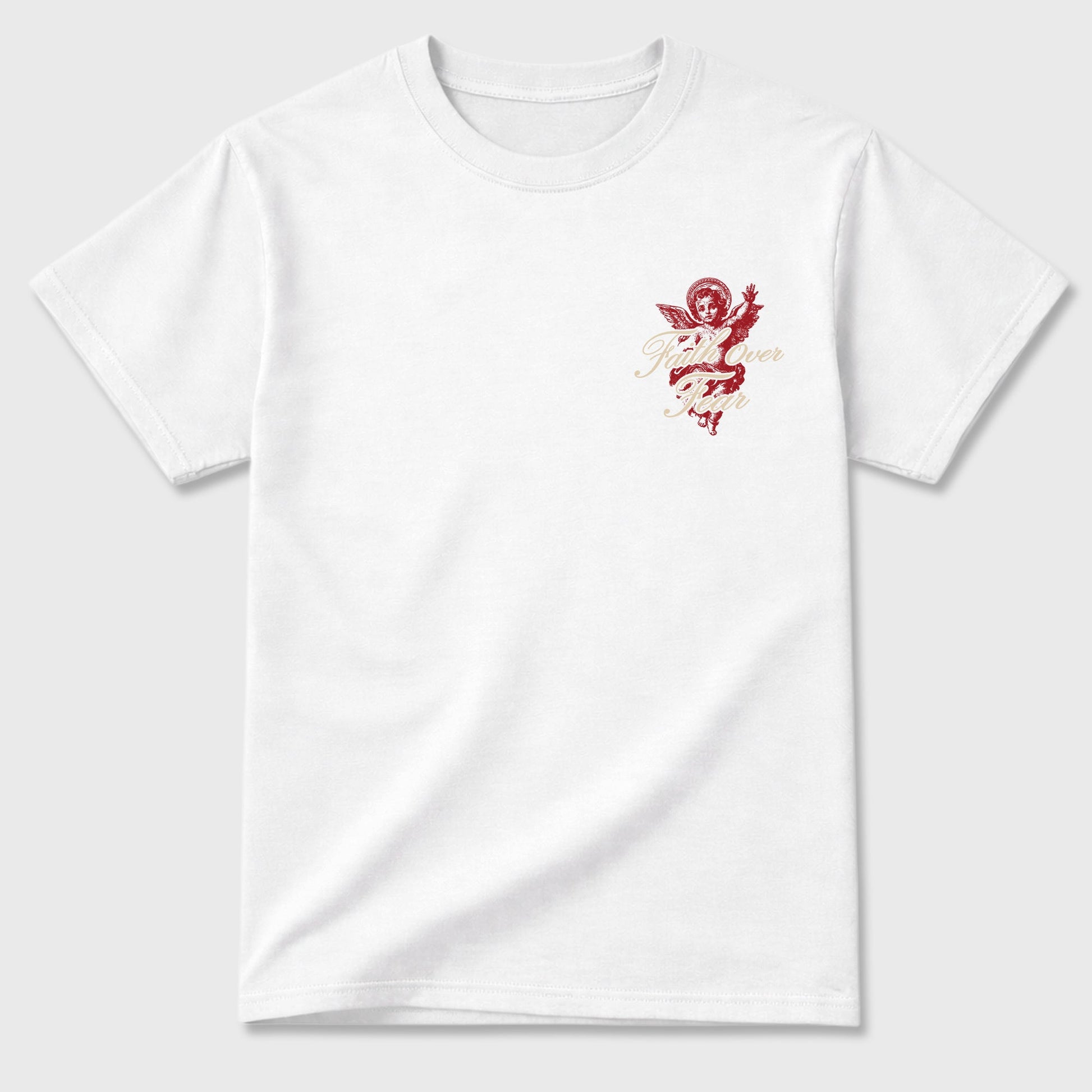 Faith Over Fear sneaker match t-shirt styled to complete your fit with the sneakers, shown in White.