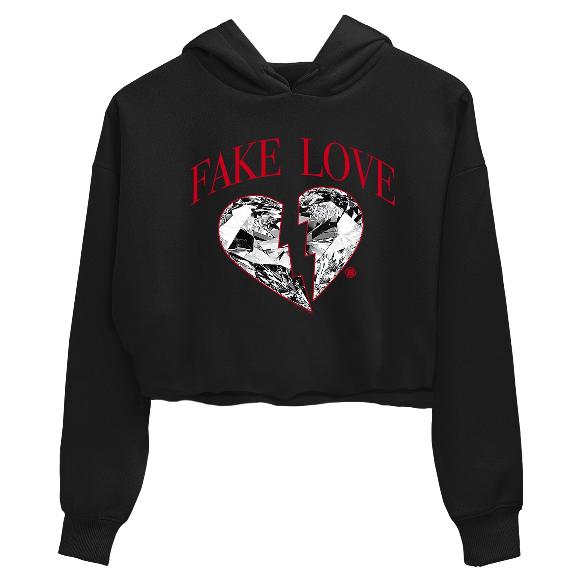 1s '85 Bred shirts to match jordans Fake Love best t shirts to wear with jordans AJ1 '85 Bred match shoes to clothes SNRT Sneaker Tees unisex cotton Black 2 crop tee