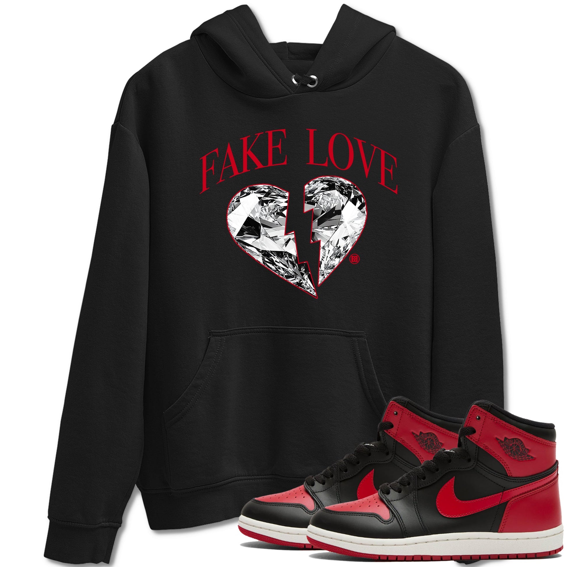 1s '85 Bred shirts to match jordans Fake Love best t shirts to wear with jordans AJ1 '85 Bred match shoes to clothes SNRT Sneaker Tees unisex cotton Black 1 shirts