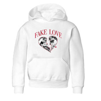 1s '85 Bred shirts to match jordans Fake Love best t shirts to wear with jordans AJ1 '85 Bred match shoes to clothes SNRT Sneaker Tees Youth Baby White 2 tee