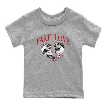 1s '85 Bred shirts to match jordans Fake Love best t shirts to wear with jordans AJ1 '85 Bred match shoes to clothes SNRT Sneaker Tees Youth Baby Heather Grey 2 tee