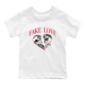 1s '85 Bred shirts to match jordans Fake Love best t shirts to wear with jordans AJ1 '85 Bred match shoes to clothes SNRT Sneaker Tees Youth Baby White 2 tee