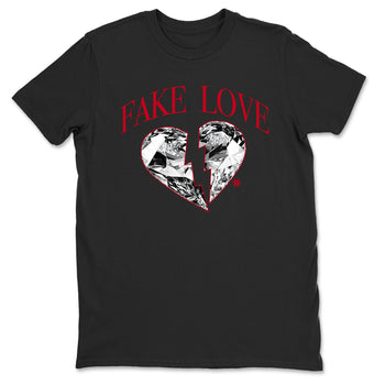 1s '85 Bred shirts to match jordans Fake Love best t shirts to wear with jordans AJ1 '85 Bred match shoes to clothes SNRT Sneaker Tees unisex cotton Black 2 shirts