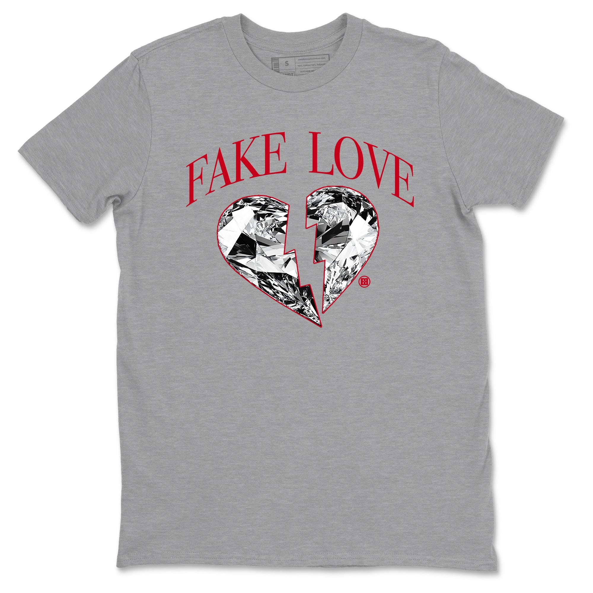 1s '85 Bred shirts to match jordans Fake Love best t shirts to wear with jordans AJ1 '85 Bred match shoes to clothes SNRT Sneaker Tees unisex cotton Heather Grey 2 shirts