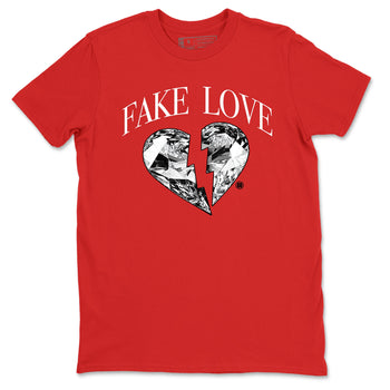 1s '85 Bred shirts to match jordans Fake Love best t shirts to wear with jordans AJ1 '85 Bred match shoes to clothes SNRT Sneaker Tees unisex cotton Red 2 shirts
