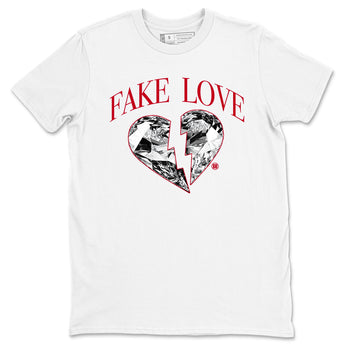 1s '85 Bred shirts to match jordans Fake Love best t shirts to wear with jordans AJ1 '85 Bred match shoes to clothes SNRT Sneaker Tees unisex cotton White 2 shirts