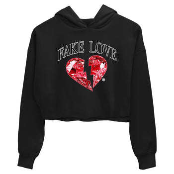Fake Love womens crop tee made to vibe with the Air Jordan 1 Ruby sneakers — the perfect match in Black 2.