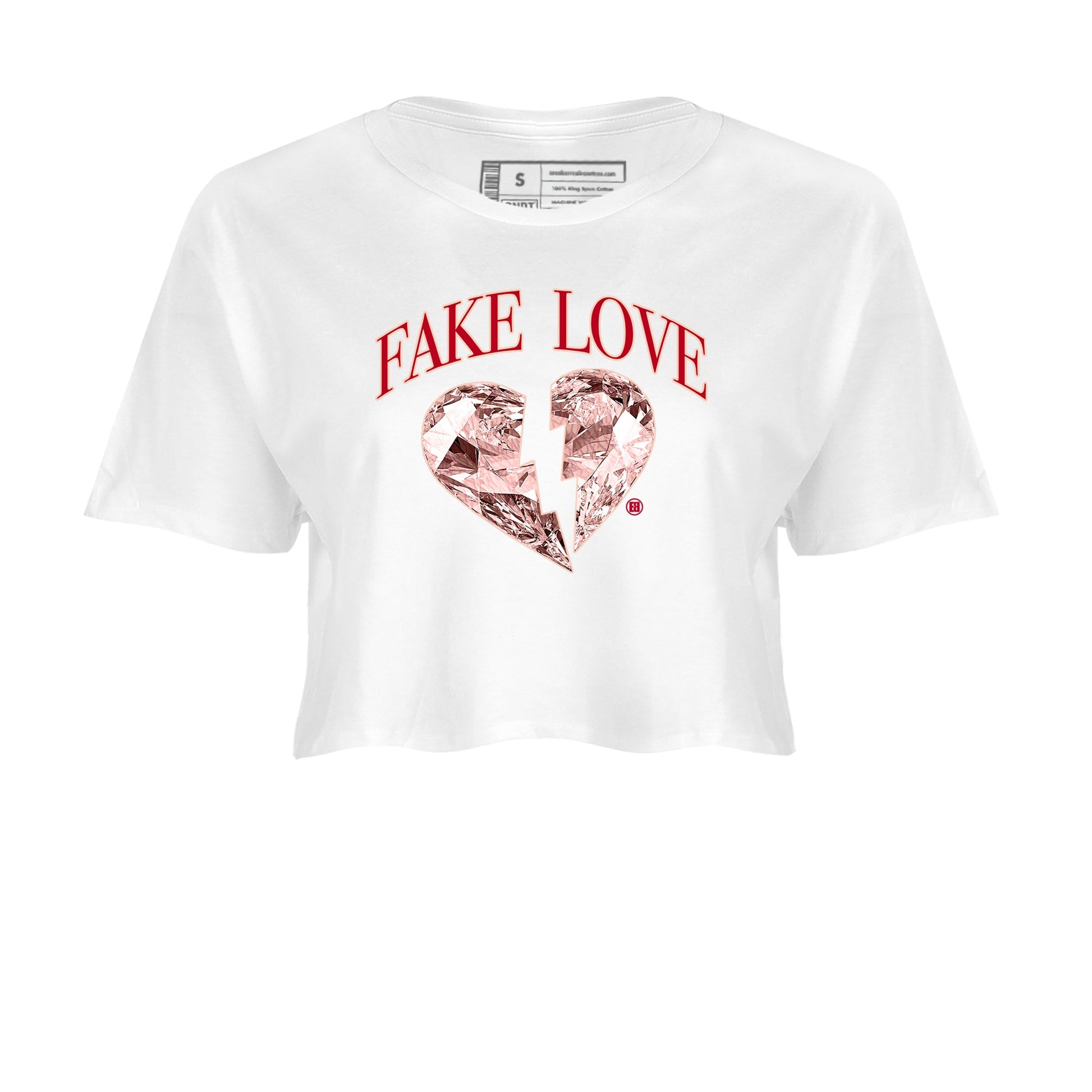 3s Valentines Day tee to match jordans Fake Love best t shirts to wear with jordans Air Jordan 3 "Treat Yourself" Washed Coral special Valentine's Day Gift SNRT Sneaker Tees Graphic Tee White 2 crop tee