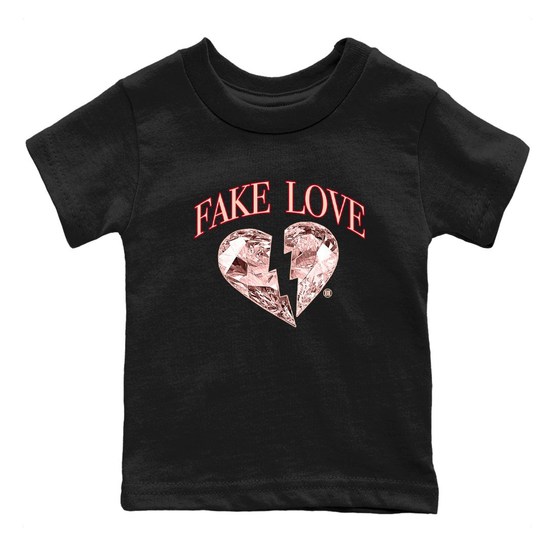 3s Valentines Day tee to match jordans Fake Love best t shirts to wear with jordans Air Jordan 3 "Treat Yourself" Washed Coral special Valentine's Day Gift SNRT Sneaker Tees Youth Baby Black 2 tee