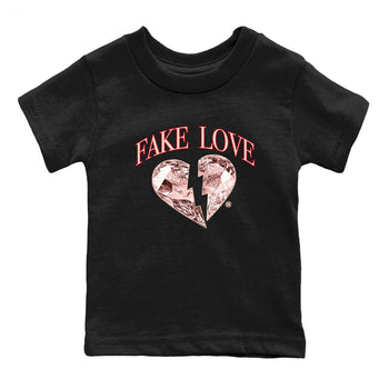 3s Valentines Day tee to match jordans Fake Love best t shirts to wear with jordans Air Jordan 3 "Treat Yourself" Washed Coral special Valentine's Day Gift SNRT Sneaker Tees Youth Baby Black 2 tee