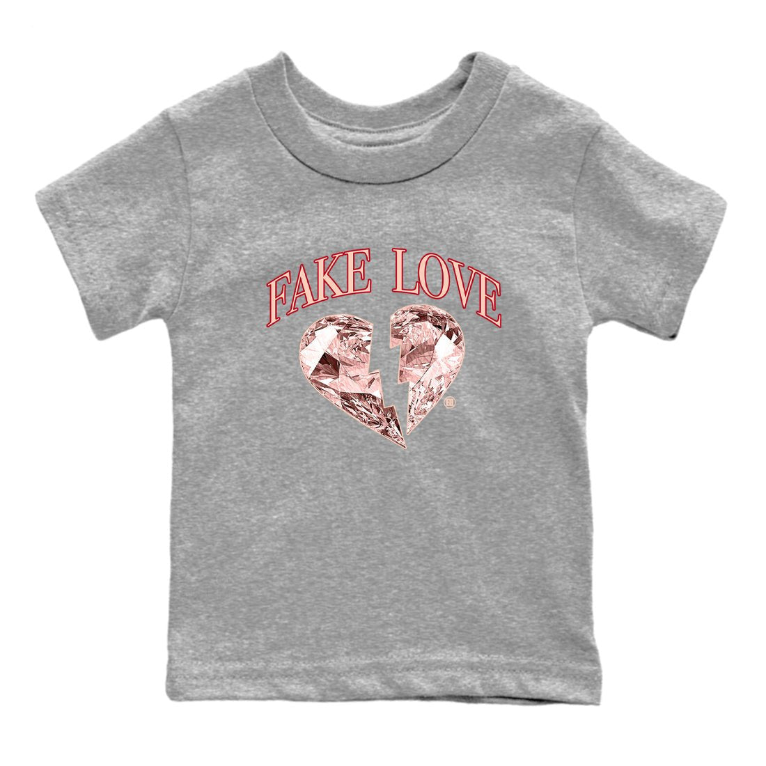 3s Valentines Day tee to match jordans Fake Love best t shirts to wear with jordans Air Jordan 3 "Treat Yourself" Washed Coral special Valentine's Day Gift SNRT Sneaker Tees Youth Baby Heather Grey 2 tee