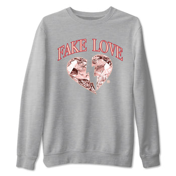 3s Valentines Day tee to match jordans Fake Love best t shirts to wear with jordans Air Jordan 3 "Treat Yourself" Washed Coral special Valentine's Day Gift SNRT Sneaker Tees Graphic Tee Heather Grey 2 shirts