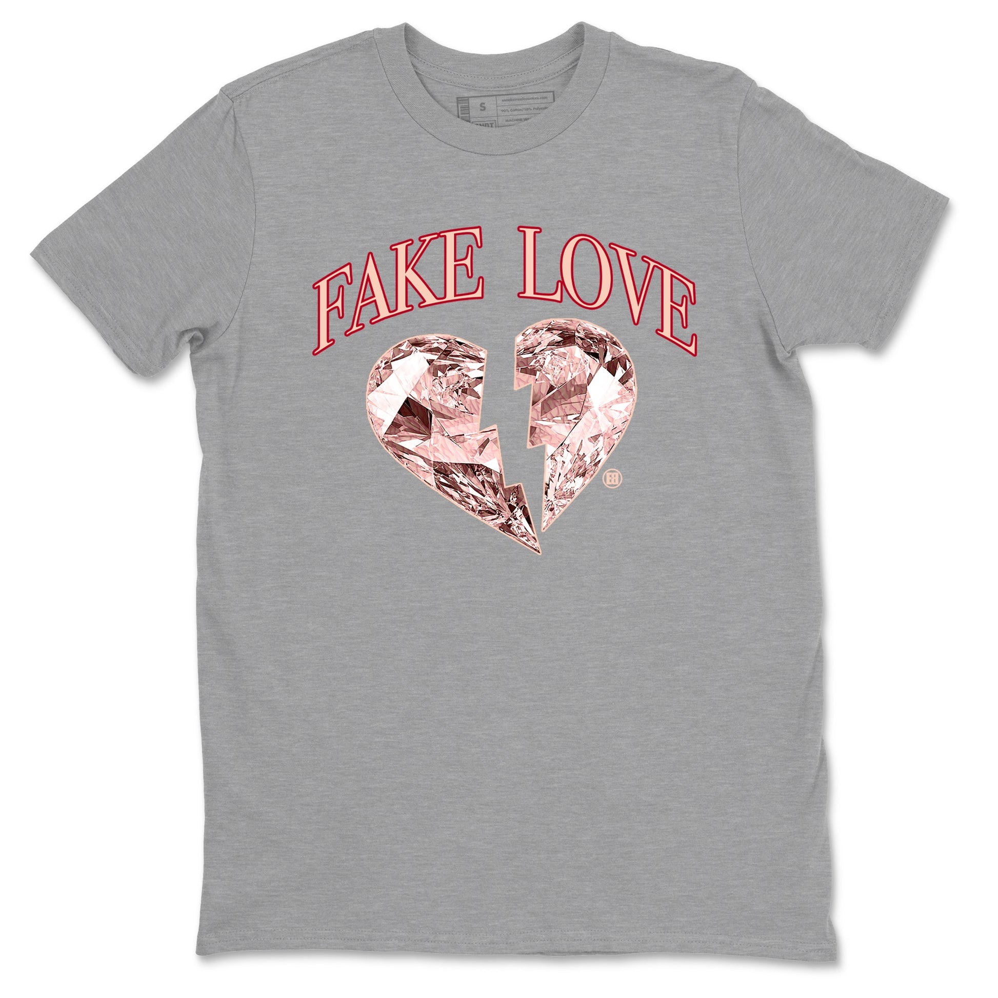 3s Valentines Day tee to match jordans Fake Love best t shirts to wear with jordans Air Jordan 3 "Treat Yourself" Washed Coral special Valentine's Day Gift SNRT Sneaker Tees Graphic Tee Heather Grey 2 shirts