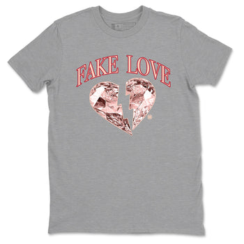 3s Valentines Day tee to match jordans Fake Love best t shirts to wear with jordans Air Jordan 3 "Treat Yourself" Washed Coral special Valentine's Day Gift SNRT Sneaker Tees Graphic Tee Heather Grey 2 shirts