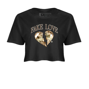 5s Golden Ticket shirts to match jordans Fake Love best t shirts to wear with jordans Air Jordan 5 Golden Ticket match shoes to clothes SNRT Sneaker Tees unisex cotton Black 2 crop tee