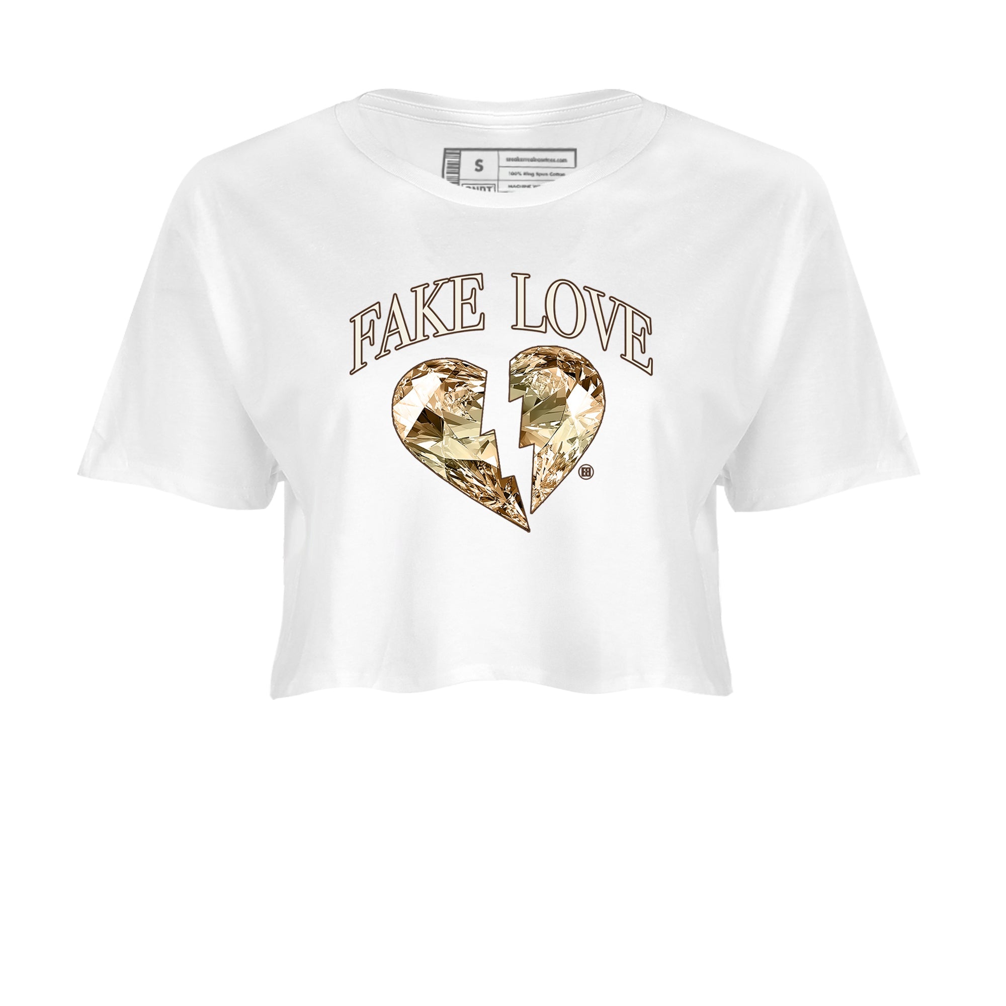 5s Golden Ticket shirts to match jordans Fake Love best t shirts to wear with jordans Air Jordan 5 Golden Ticket match shoes to clothes SNRT Sneaker Tees unisex cotton White 2 crop tee
