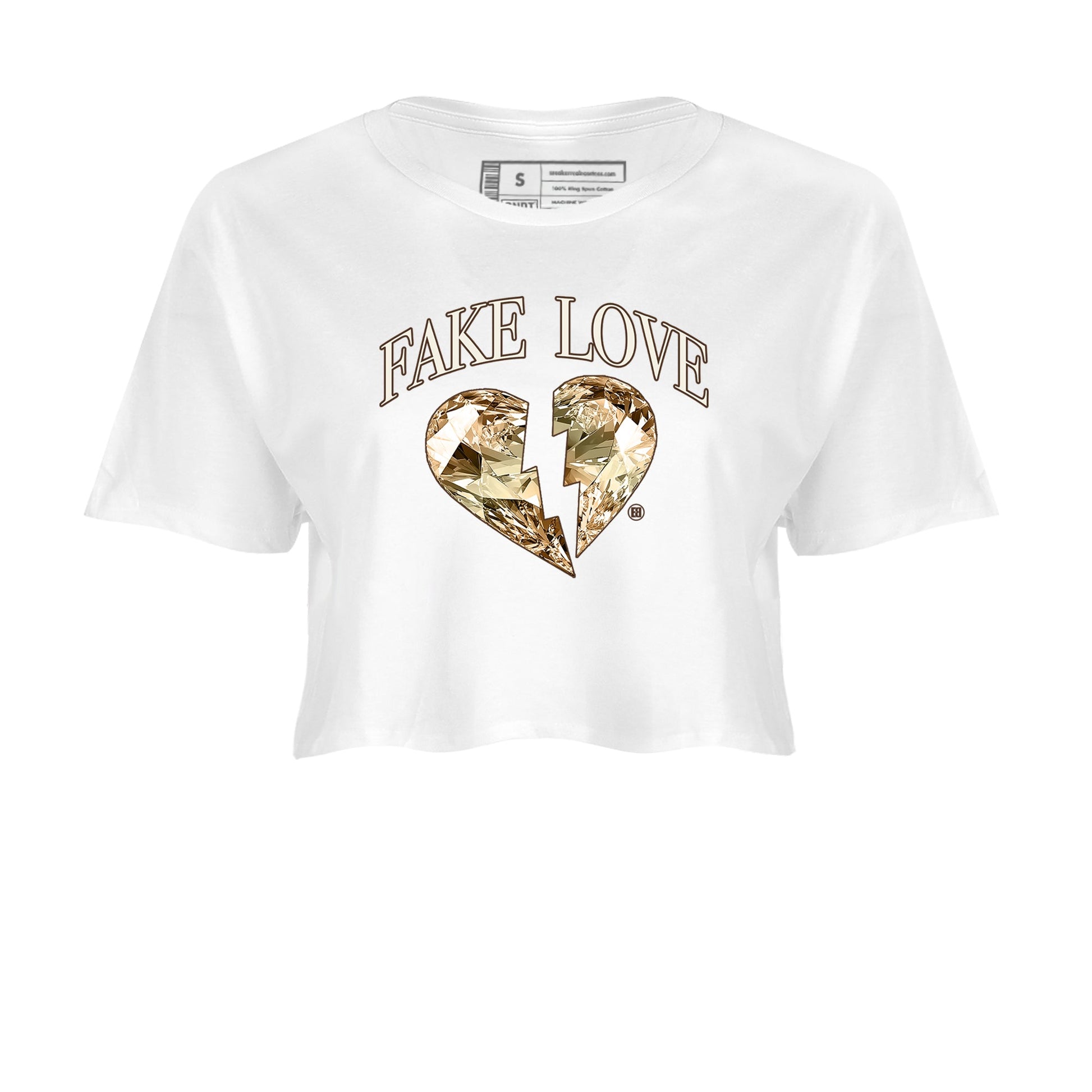 5s Golden Ticket shirts to match jordans Fake Love best t shirts to wear with jordans Air Jordan 5 Golden Ticket match shoes to clothes SNRT Sneaker Tees unisex cotton White 2 crop tee
