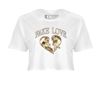 5s Golden Ticket shirts to match jordans Fake Love best t shirts to wear with jordans Air Jordan 5 Golden Ticket match shoes to clothes SNRT Sneaker Tees unisex cotton White 2 crop tee