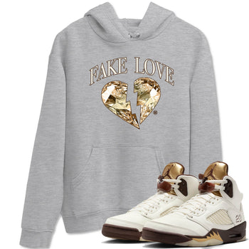5s Golden Ticket shirts to match jordans Fake Love best t shirts to wear with jordans Air Jordan 5 Golden Ticket match shoes to clothes SNRT Sneaker Tees unisex cotton Heather Grey 1 shirts