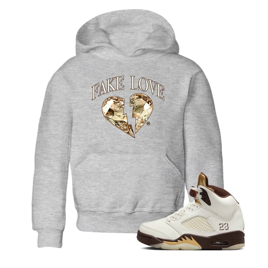 5s Golden Ticket shirts to match jordans Fake Love best t shirts to wear with jordans Air Jordan 5 Golden Ticket match shoes to clothes SNRT Sneaker Tees Youth Baby Heather Grey 1 tee