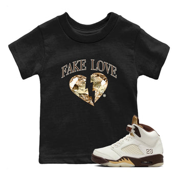 5s Golden Ticket shirts to match jordans Fake Love best t shirts to wear with jordans Air Jordan 5 Golden Ticket match shoes to clothes SNRT Sneaker Tees Youth Baby Black 1 tee