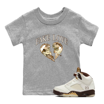 5s Golden Ticket shirts to match jordans Fake Love best t shirts to wear with jordans Air Jordan 5 Golden Ticket match shoes to clothes SNRT Sneaker Tees Youth Baby Heather Grey 1 tee